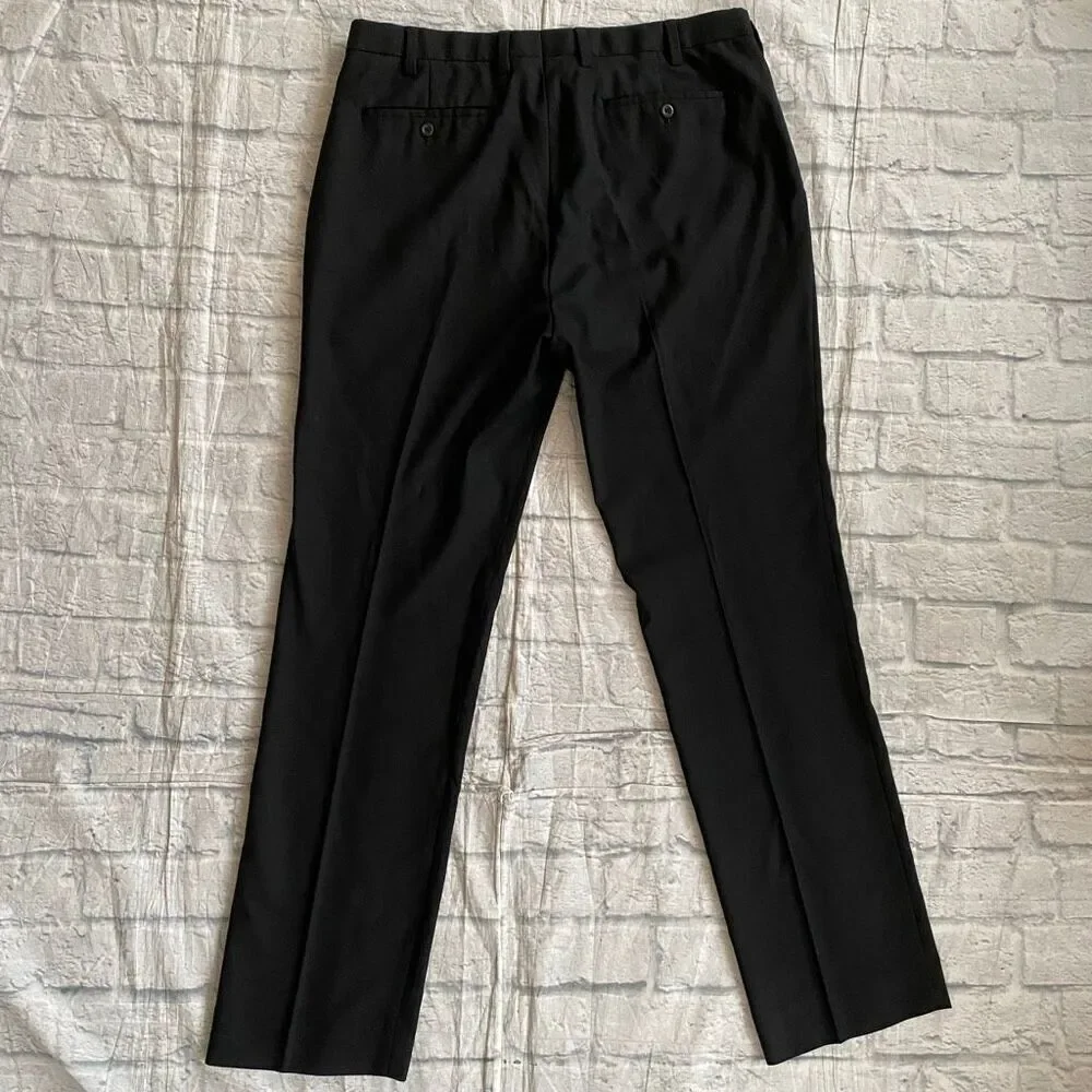 Louis Raphael tailored men 38/34 wool blend pull on dress pants black